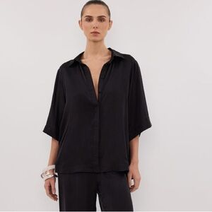 DISSH Charcoal black oversized Button Down Shirt
